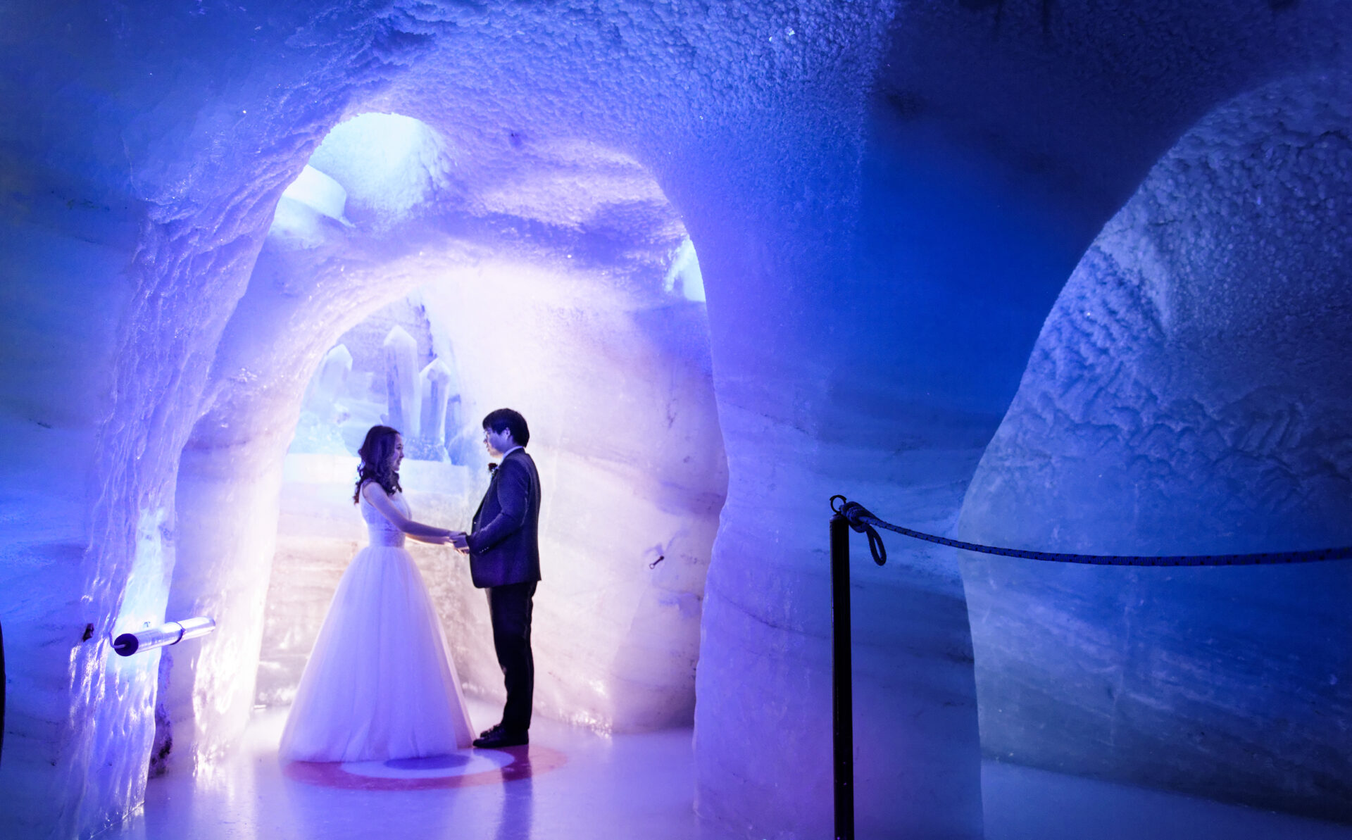 Private ice cave elopement